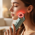 6-in-1 red light therapy wand used on the cheek