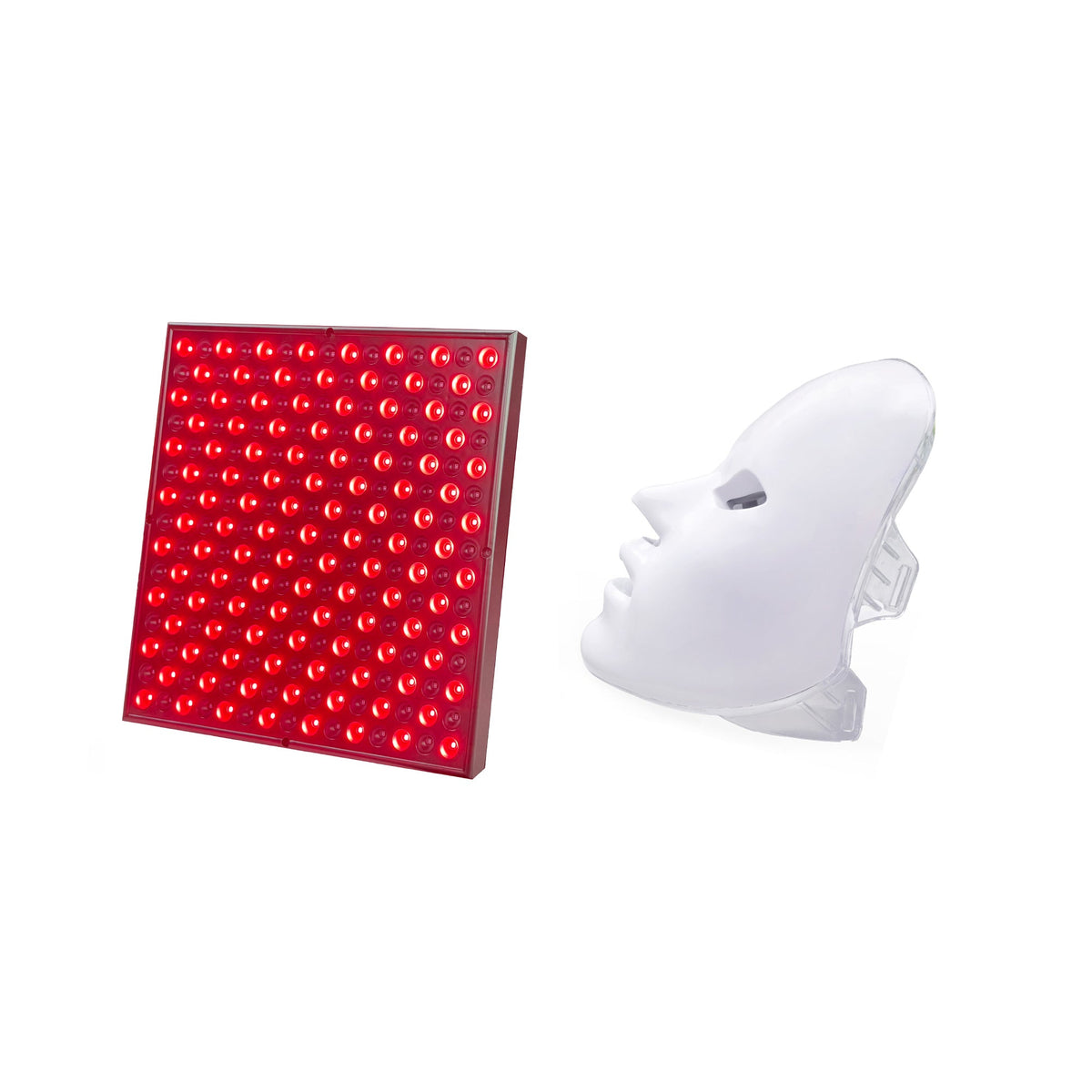 SaunaRidge 7-in-1 LED Face Mask + Red Light Panel Bundle