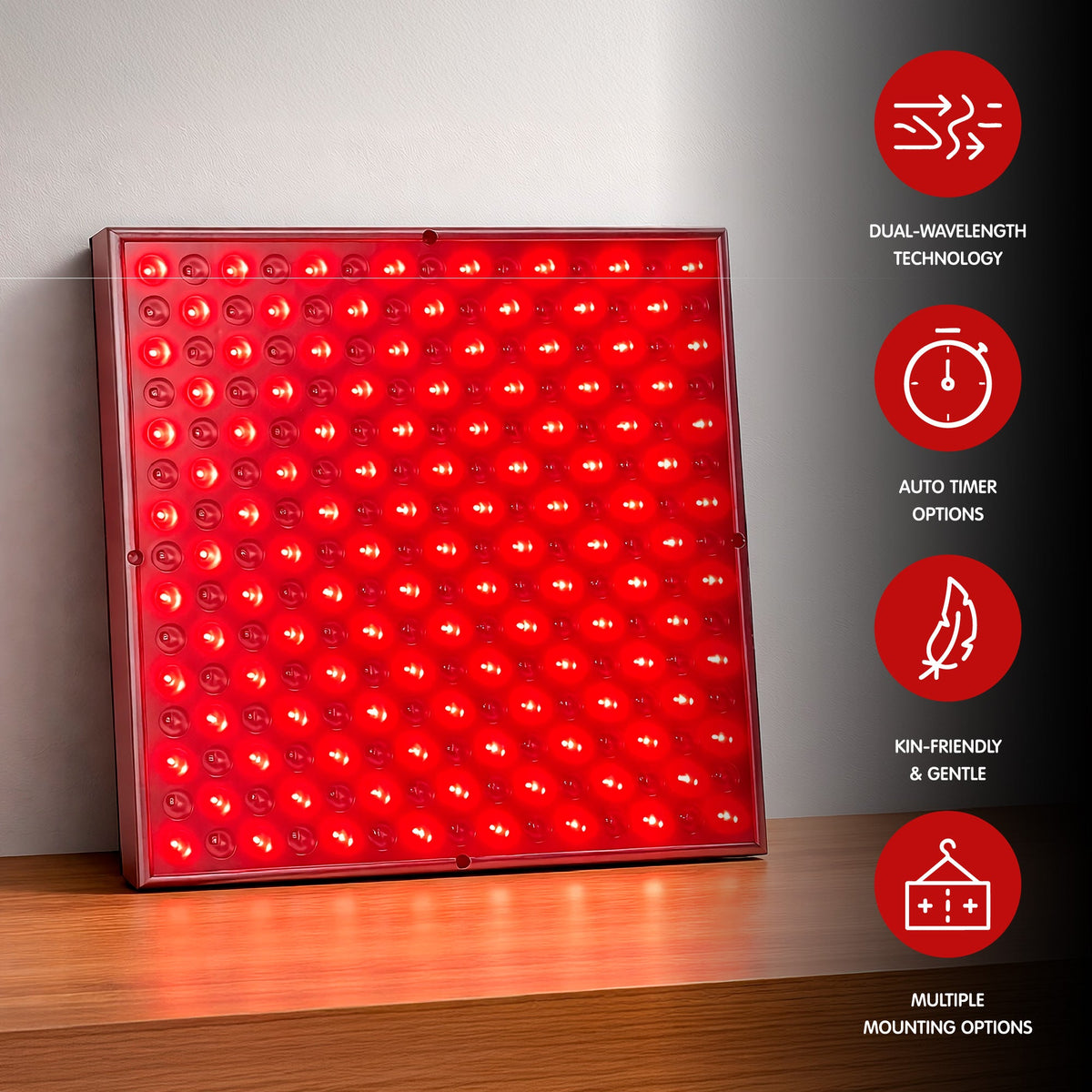 SaunaRidge 7-in-1 LED Face Mask + Red Light Panel Bundle